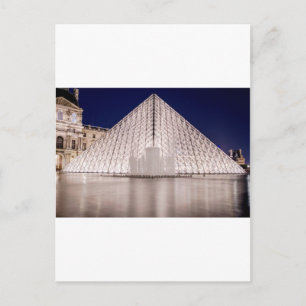 Louvre Pyramide france paris nachts Postkarte
