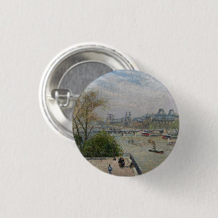 Louvre, Spring Camille Pissarro Button