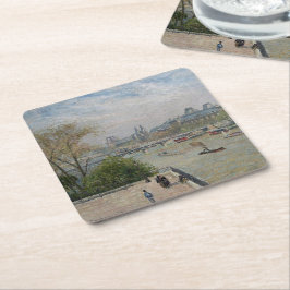 Louvre, Spring Camille Pissarro Rechteckiger Pappuntersetzer