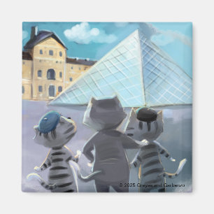 Louvre Square Magnet 2 Zoll