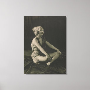 Love a Poor Maid Girl Sitting Cross Legs Leinwanddruck