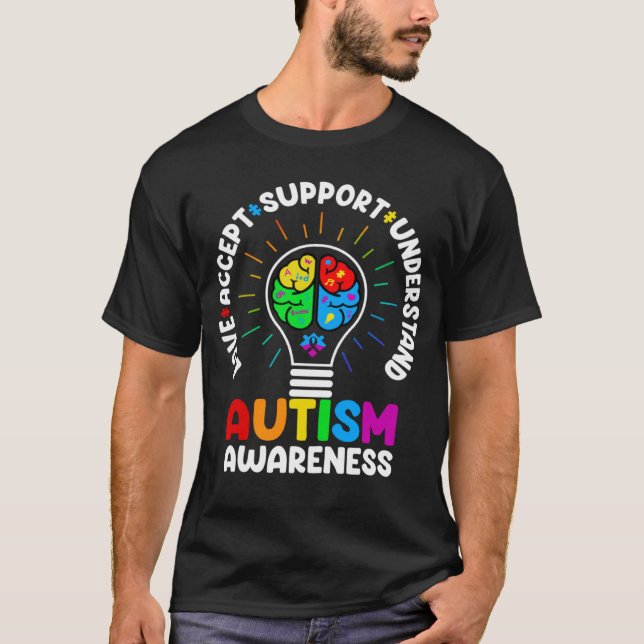 Love Accept Support Understand Autism Awareness Mo T-Shirt (Vorderseite)