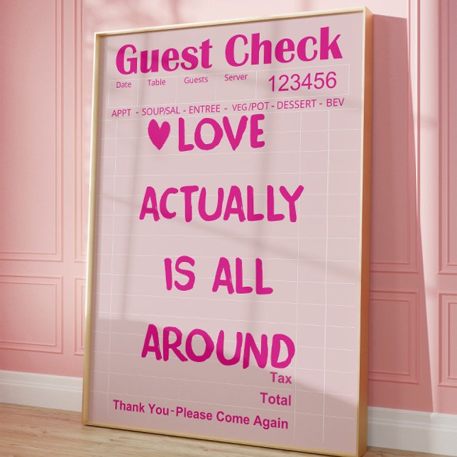 Love Actually Is All Around Guest Check Poster (Von Creator hochgeladen)