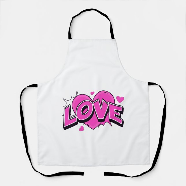 LOVE All-Over Druck Schürze (Vorderseite)