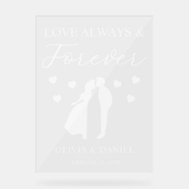 Love Always & Forever Personalized Wedding Acrylschild