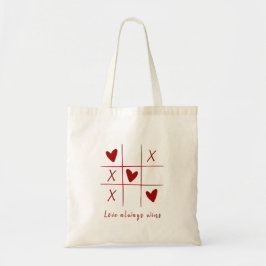 Love Always wins Quote l Red Heart Playful  Tragetasche