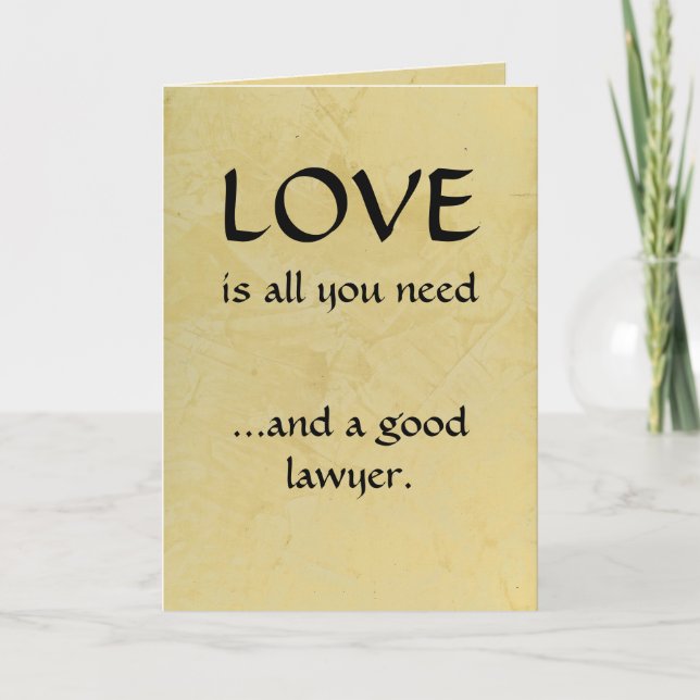 Love And A Good Lawyer Dankeskarte (Vorderseite)