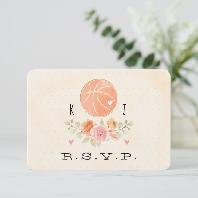 Love and Basketball Wedding Carte RSVP (Debout devant)