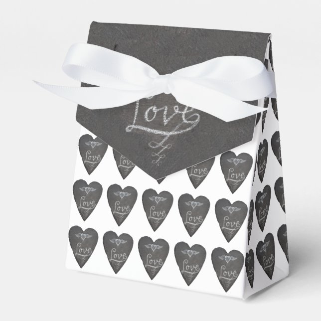 Love and Heart in Chalk Chalkboard Geschenkschachtel (Vorderseite)