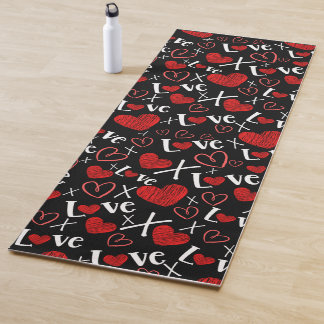 Love and hearts seamless pattern yogamatte