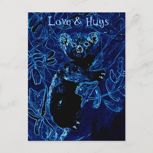 Love and Hugs Koala Bear Postkarte (Vorderseite)