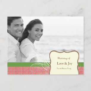 Love and Joy in Houndstooth Feiertagspostkarte