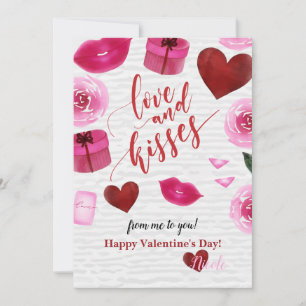 Love and Kisses Carte Saint Valentin