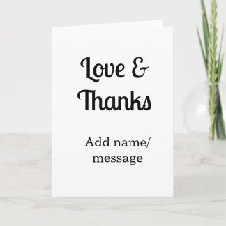 Love and thanks business name text message karte