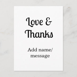 Love and thanks business name text message postkarte