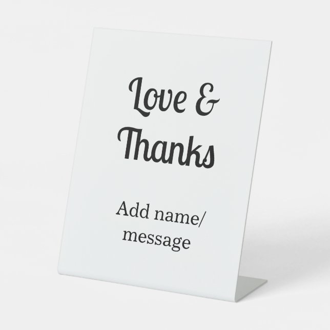 Love and thanks business name text message sockelschild (Vorderseite)