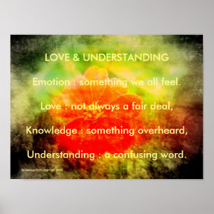 Love and Understanding Poem Print Poster