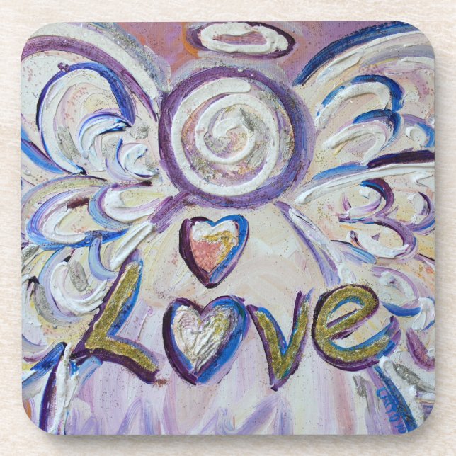 Love Angel Word Cork Dessous de verre (Devant)