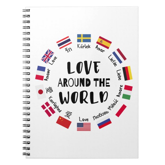 Love Around the World Languages  Notizblock (Vorderseite)