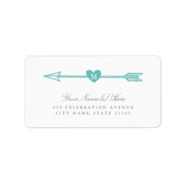 Love Arrows Monogram Address Labels Adressaufkleber