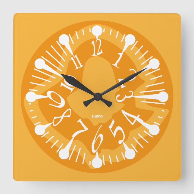 LOVE ART KLOCK DEFORMED DAKILIANO BY MASANSER QUADRATISCHE WANDUHR (Vorderseite)