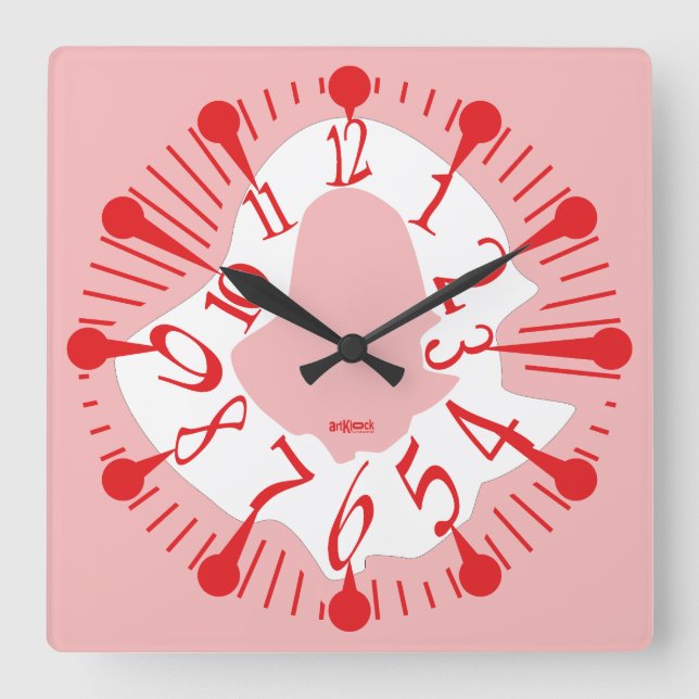 LOVE ART KLOCK DEFORMED DAKILIANO BY MASANSER QUADRATISCHE WANDUHR (Vorderseite)