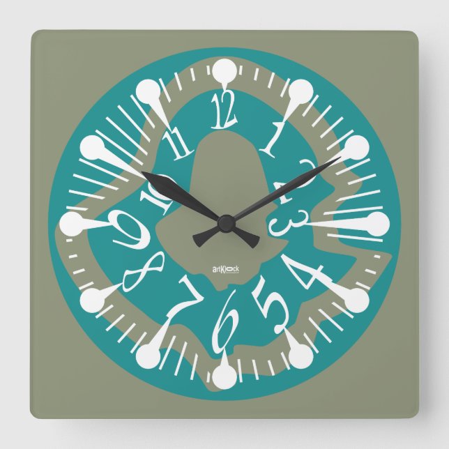 LOVE ART KLOCK DEFORMED DAKILIANO BY MASANSER QUADRATISCHE WANDUHR (Vorderseite)