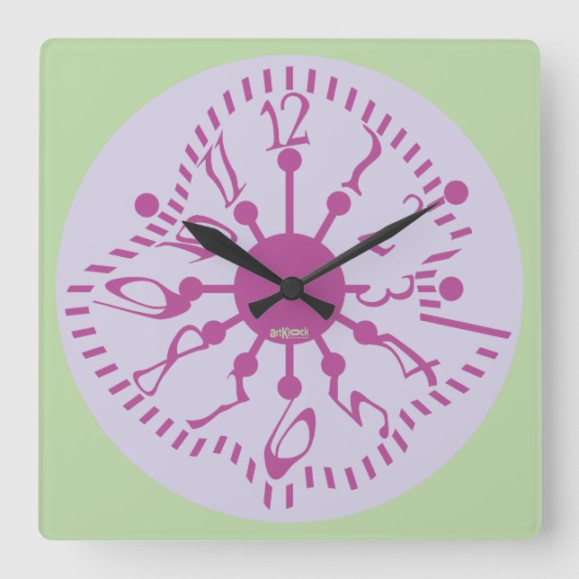 LOVE ART KLOCK DEFORMED DAKILIANO BY MASANSER QUADRATISCHE WANDUHR (Vorderseite)