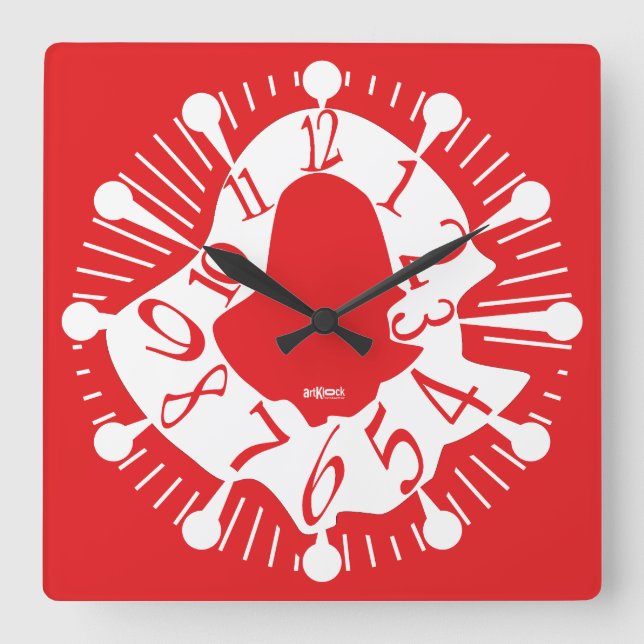 LOVE ART KLOCK DEFORMED DAKILIANO BY MASANSER QUADRATISCHE WANDUHR (Vorderseite)