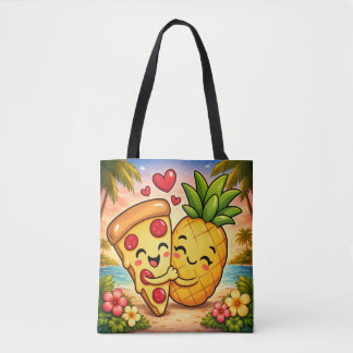 Love at First Slice - Pizza Meets Pineapple Tasche