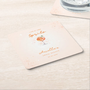 Love at First Spritz Zitrusgetränk Junggesellinnen Rechteckiger Pappuntersetzer