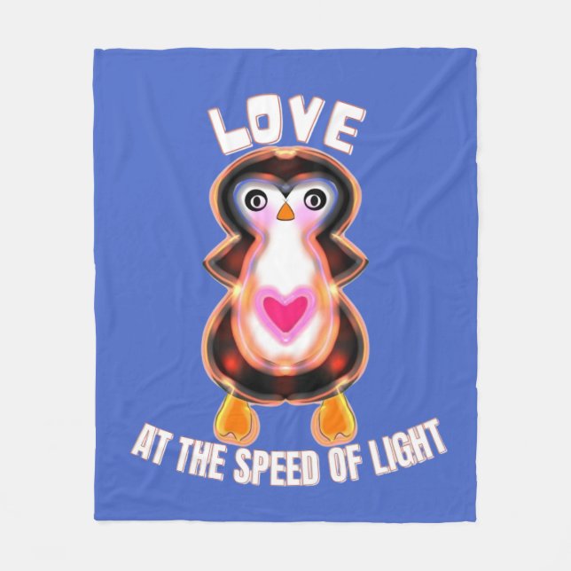 Love at the Speed of Light Penguin Gift Fleecedecke (Vorderseite)