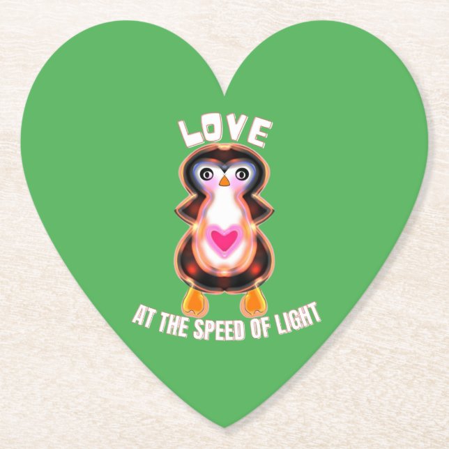Love at the Speed of Light Penguin Gift Untersetzer (Vorderseite)
