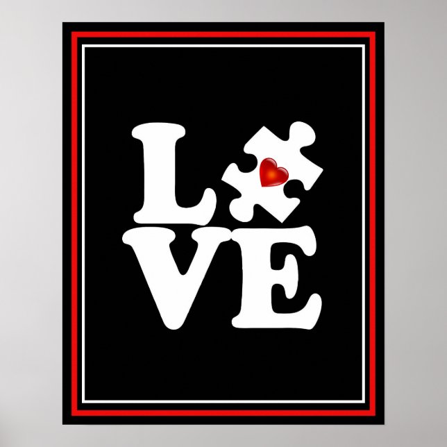 LOVE Autisme Support Wall Pop Art Poster (Devant)