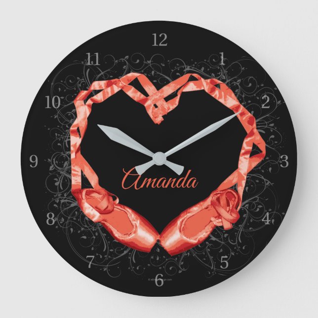 Love Ballet (Personalized) Große Wanduhr (Vorderseite)