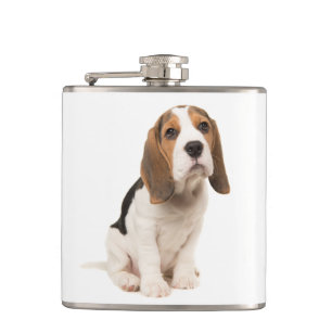 Love Beagle Welpenhund Himmelblau Flachmann
