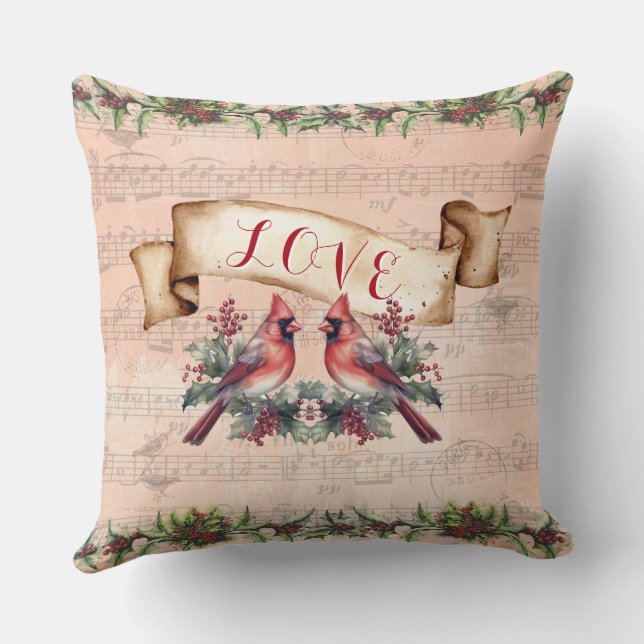 Love, Bells, Music & Paris Postmark Kissen (Rückseite)