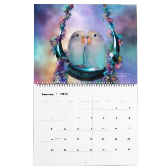 Love Bird Art Calendar 2014 Kalender (Jan 2026)