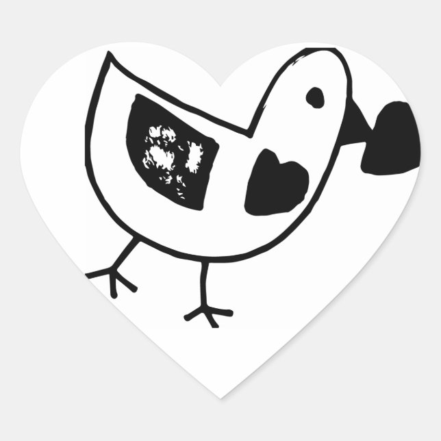 Love Bird Herz-Aufkleber (Vorderseite)
