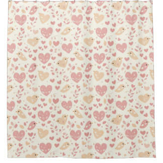 Love Bird & Herz Duschvorhang