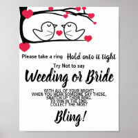 Love Bird Klingeln auf Brautparty-Spielzeichen