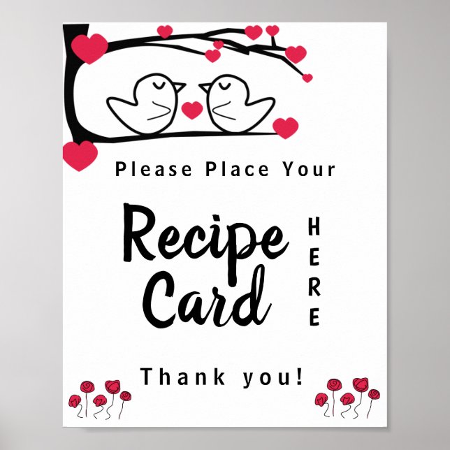 Love Bird Place Rezept Karte Hier Duschgel Poster (Vorne)