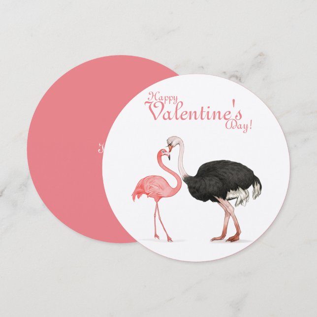 Love Bird Round Card Karte (Vorne/Hinten)