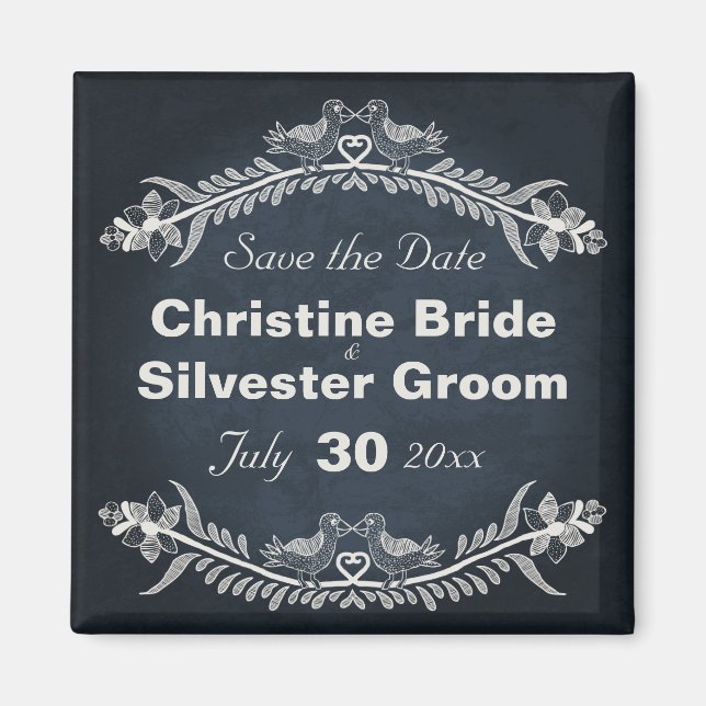 Love Bird Vines, Save the Date Magnet (Vorne)