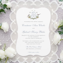 Love Birds "B" Monogram Weditation Einladung