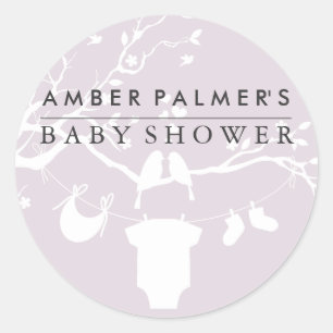 Love Birds Baby Shower Sticker