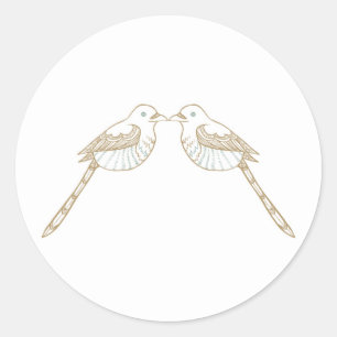 Love Birds Black/White Wedding Umschlag Aufkleber