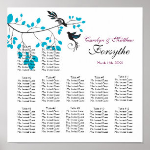 Love Birds Blue Poster