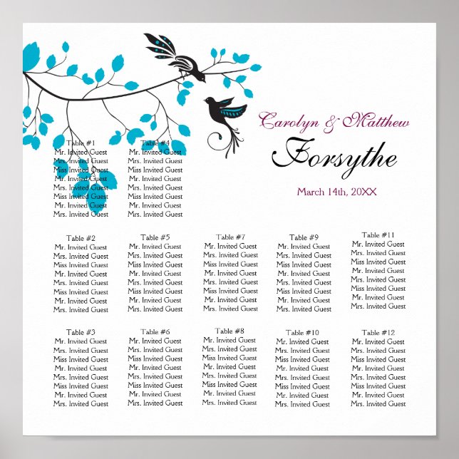 Love Birds Blue Poster (Vorne)