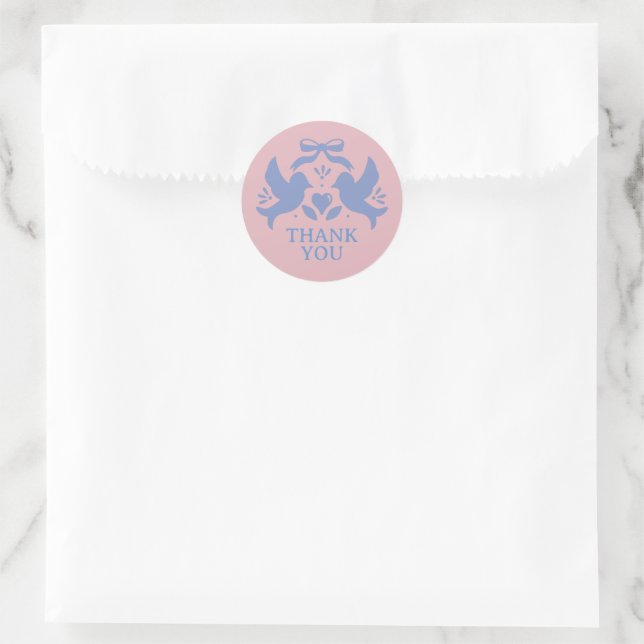 Love Birds Brautparty Runder Aufkleber (Tasche)